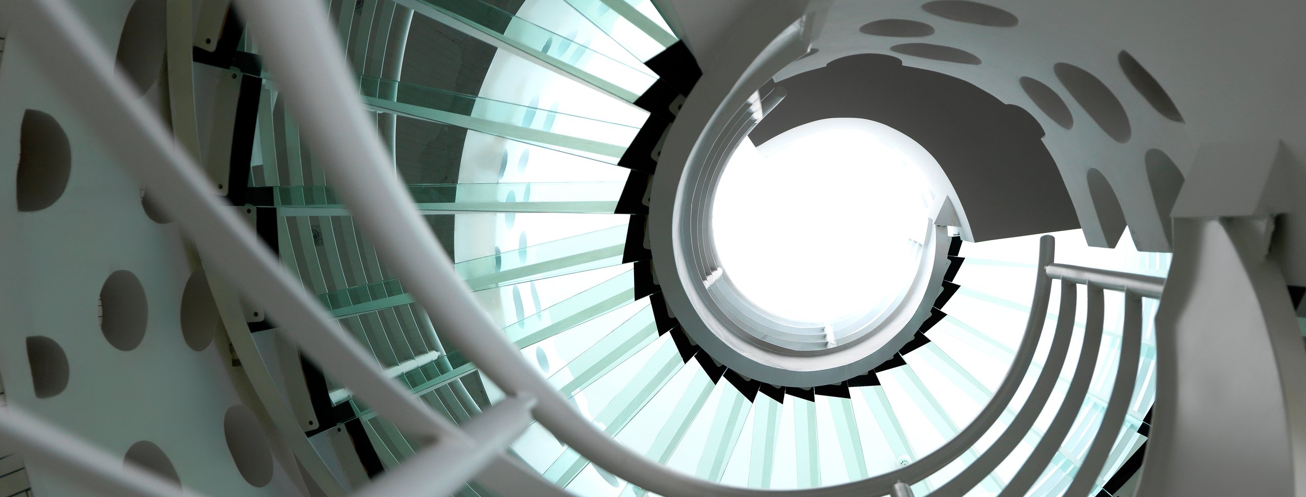 Glass spiral staircase