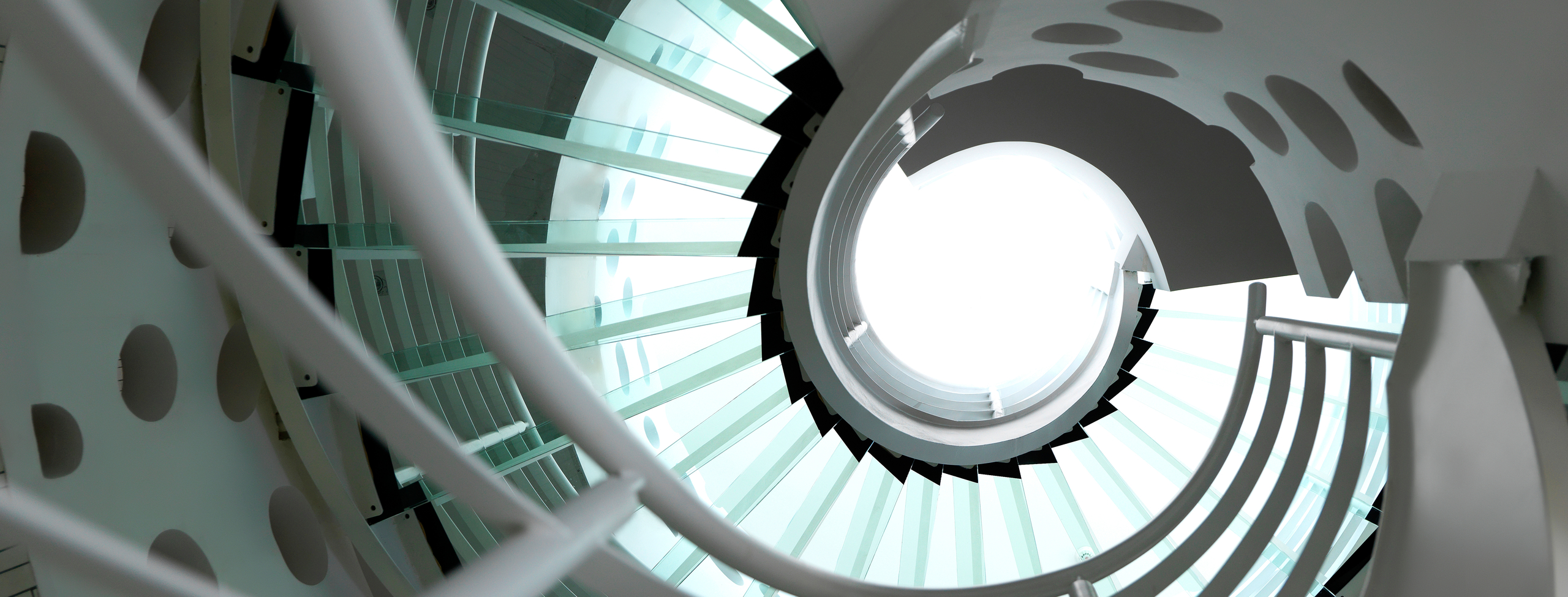 Glass spiral staircase