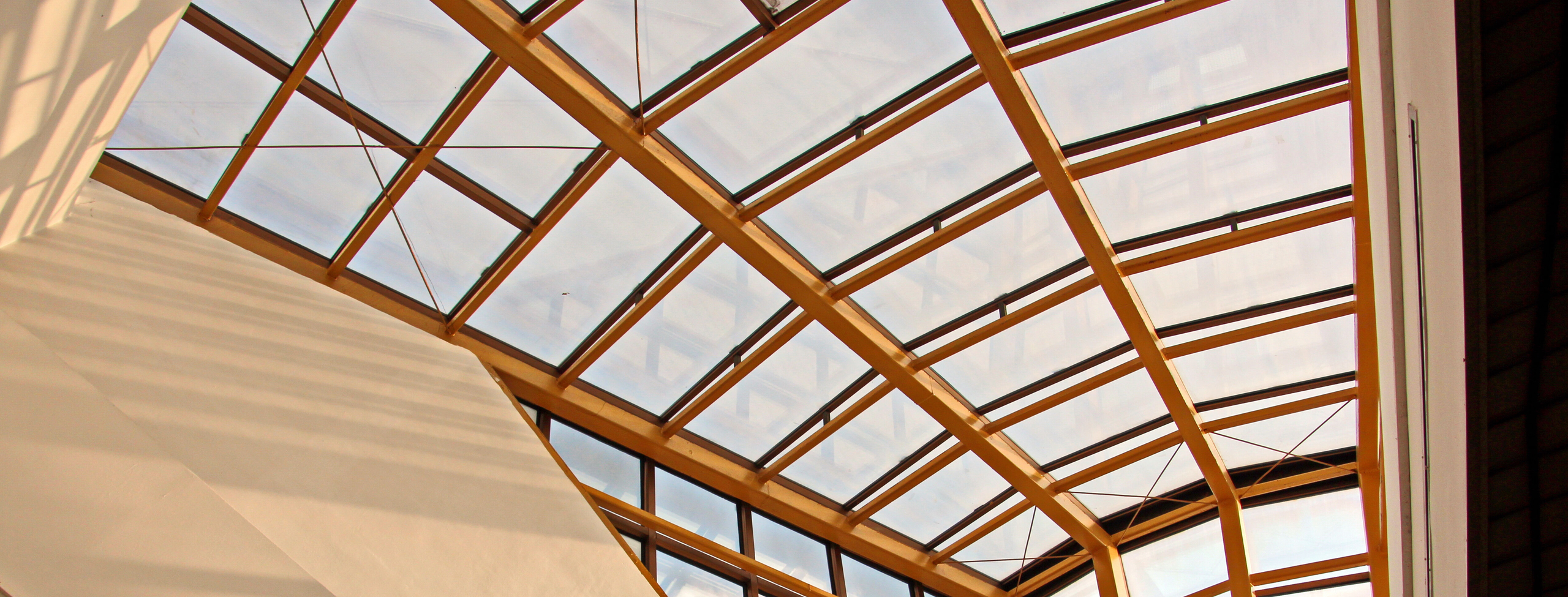 large window at top of building