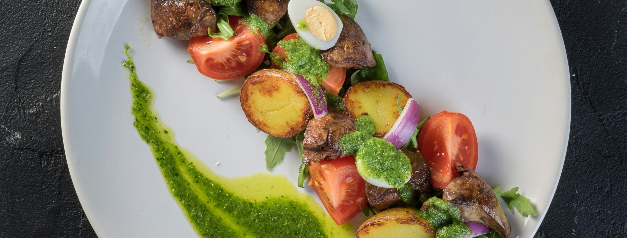 Plated sliced vegetables