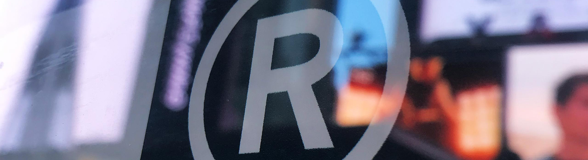 Registered trademark symbol on store window