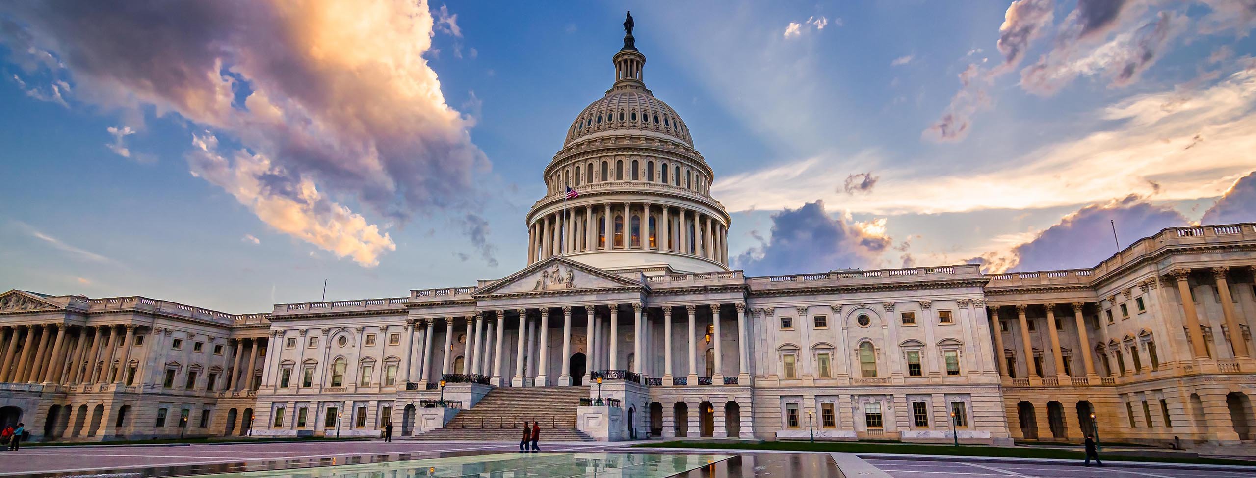 white house with storm