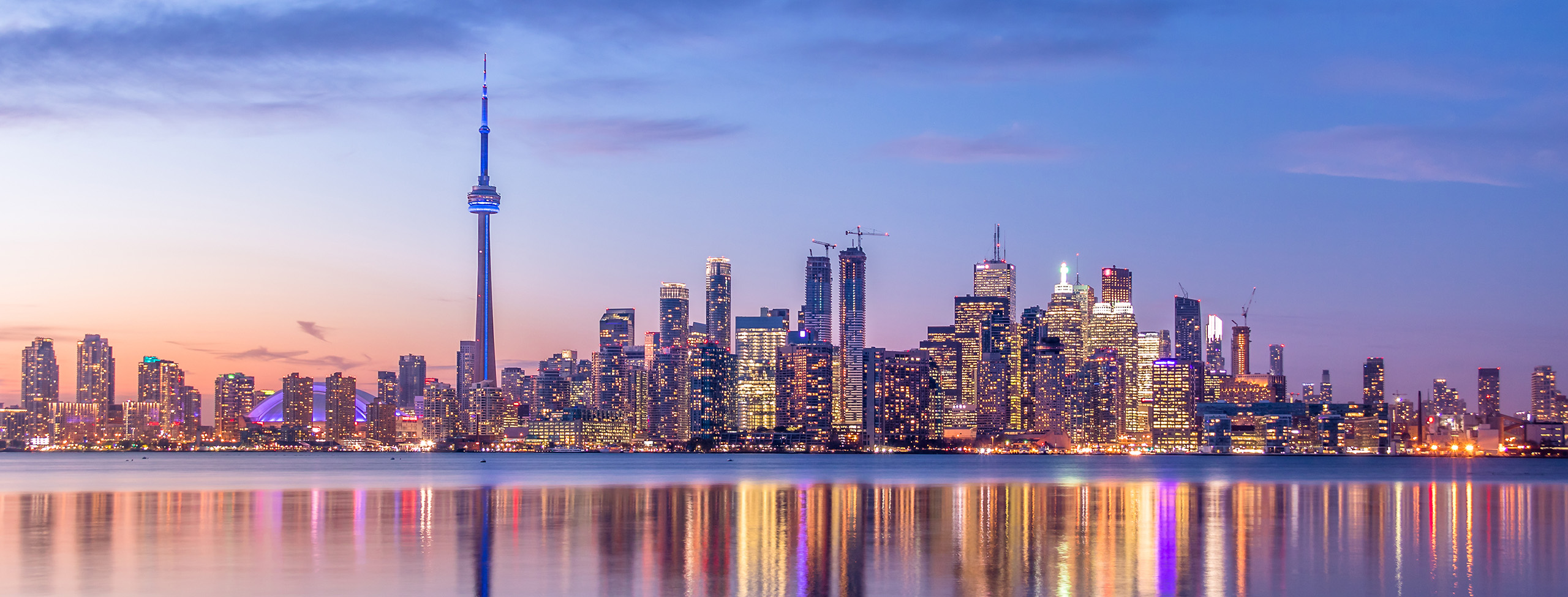 Toronto Skyline with purple light