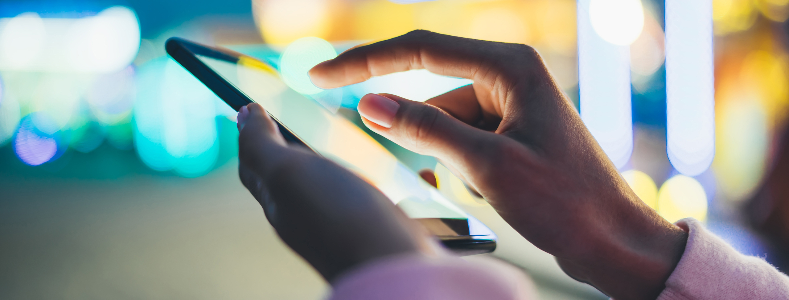 woman holding smartphone