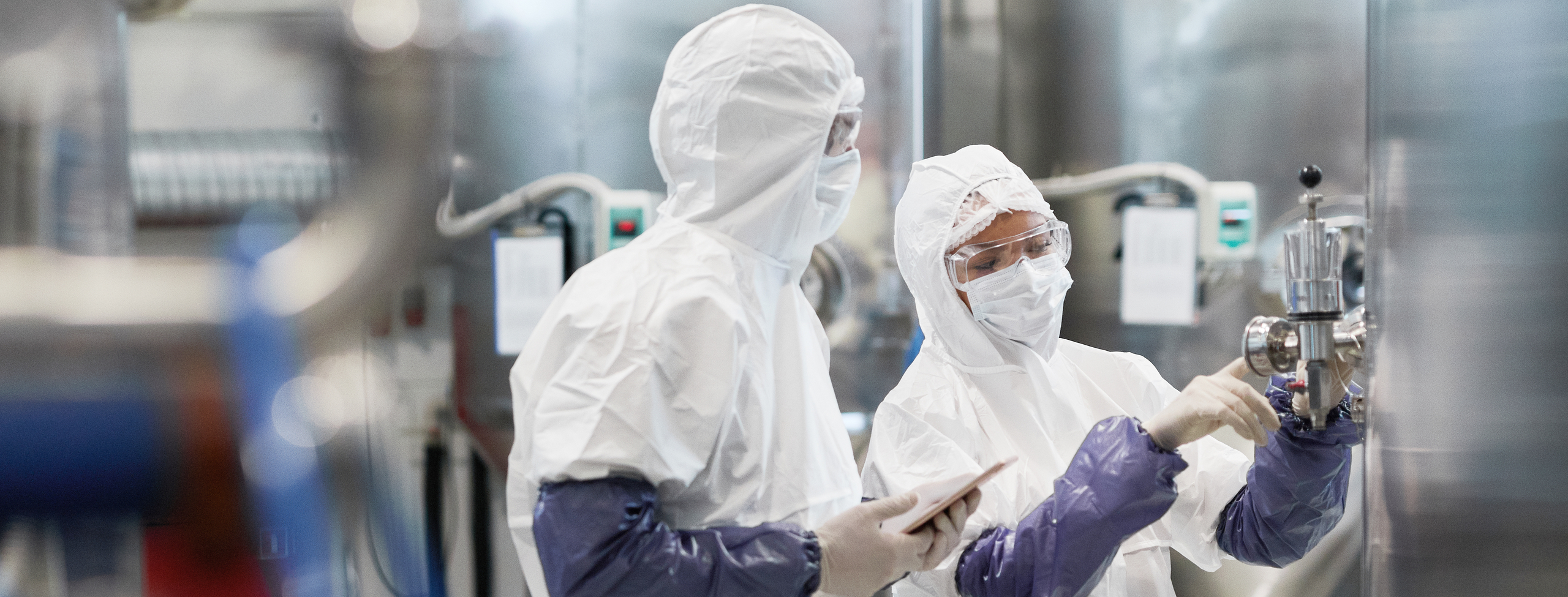 Workers at a chemical plant