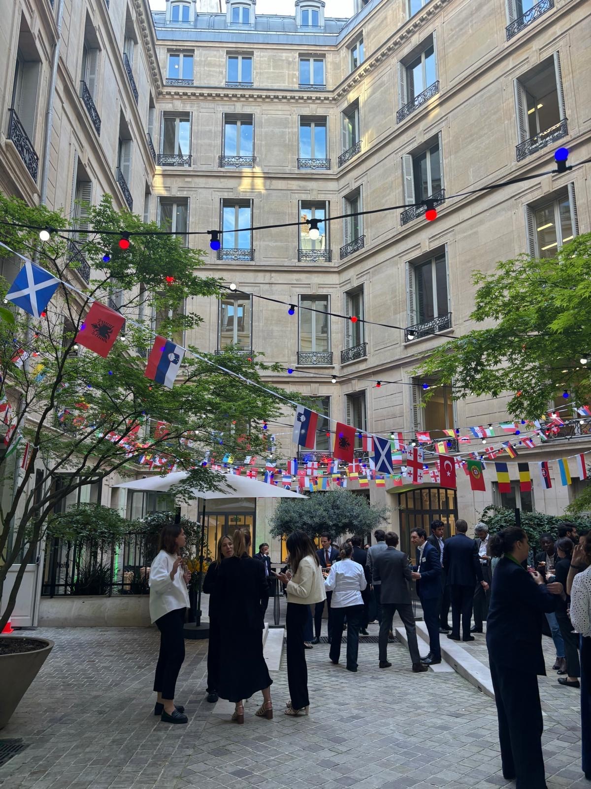 People in a courtyard