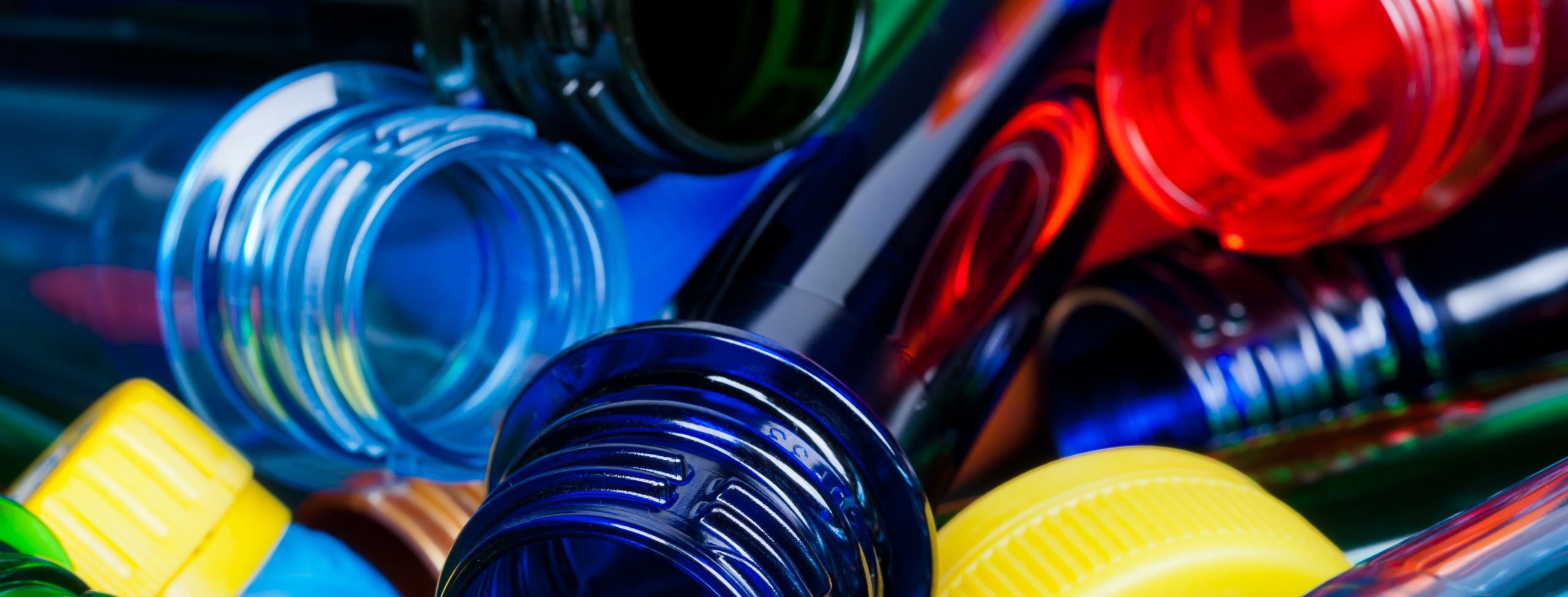 Multicolored water bottles