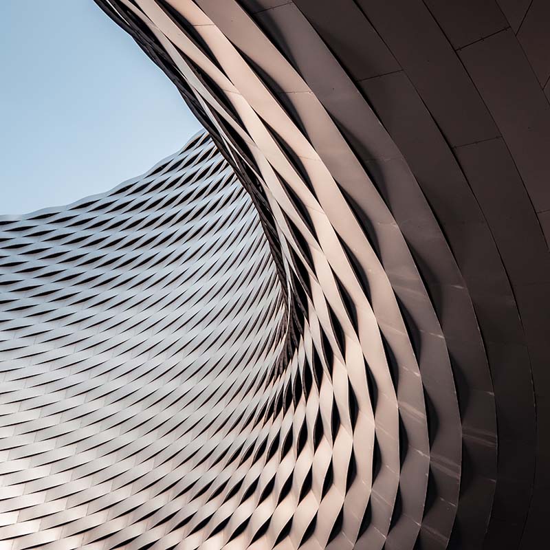Architectural detail of curved building
