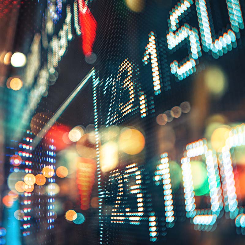 Stock Market Ticker Reflections square