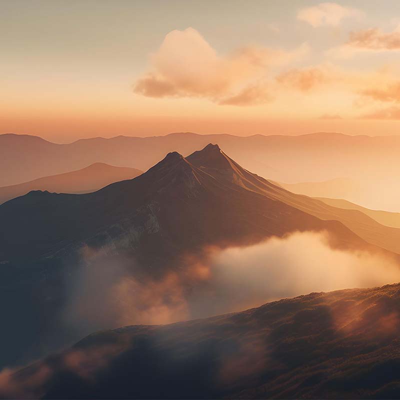 Sunset from the top of a mountain_square