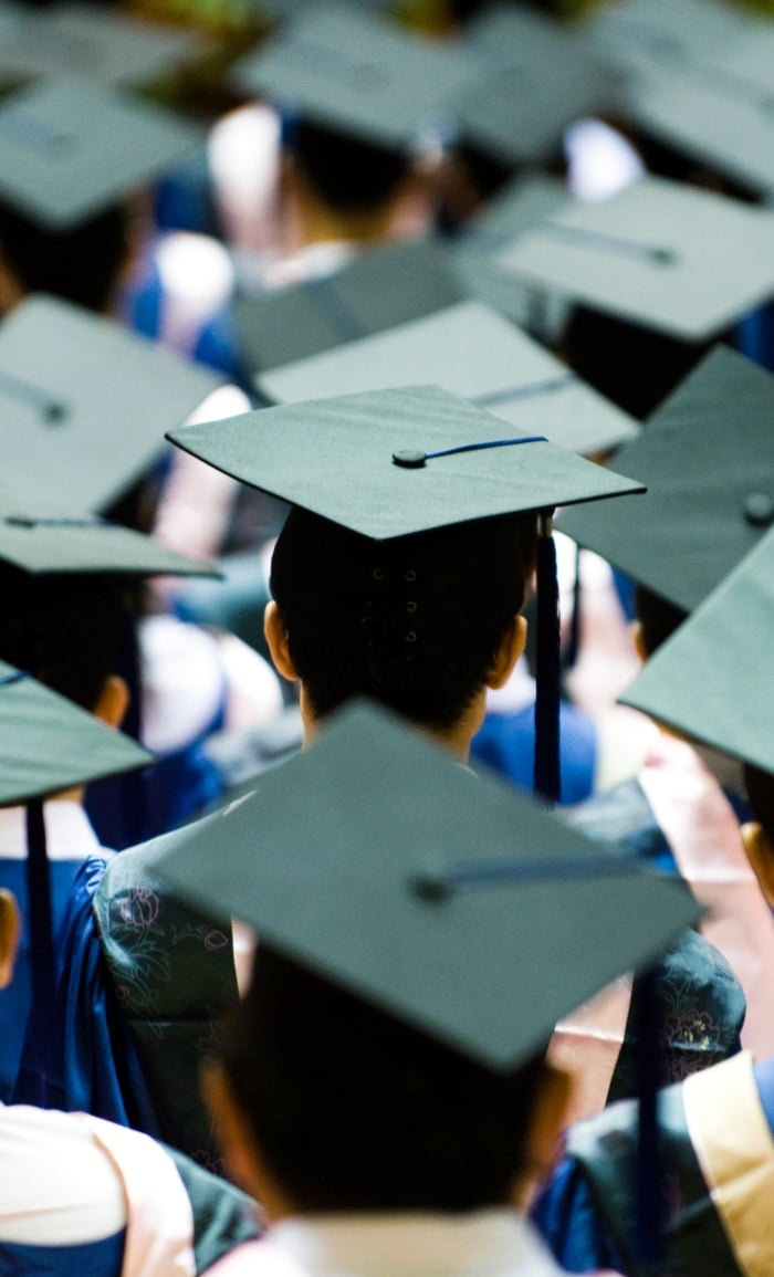 Students at graduation