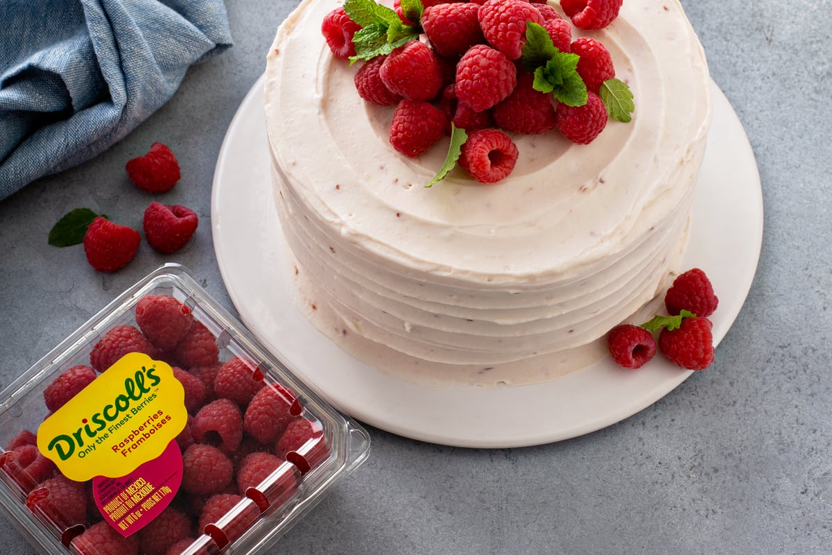 Raspberry Cake Recipe with Whipped Frosting | Driscoll's