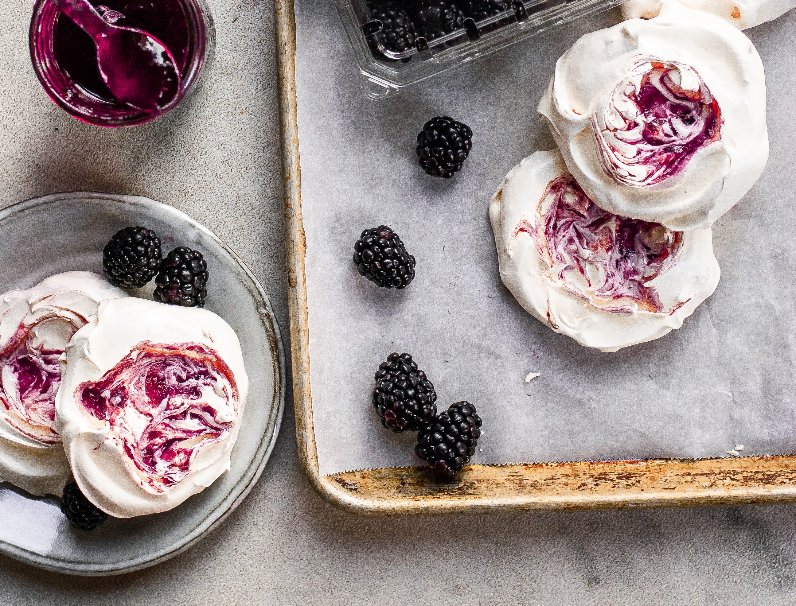 Meringue Cookies Swirled with Blackberry Jam | Driscolls
