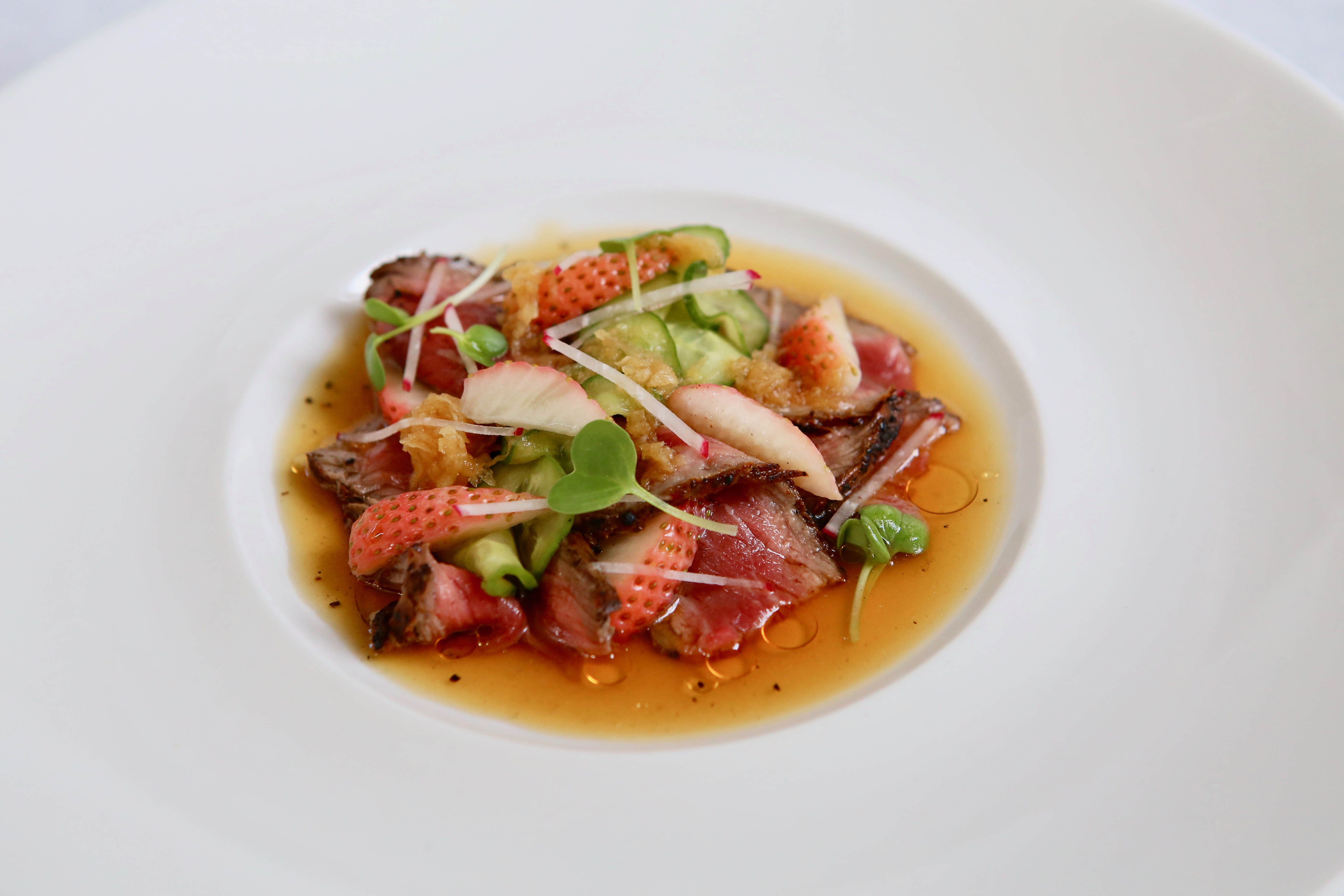 Driscoll's Rose Strawberries and Beef Tataki