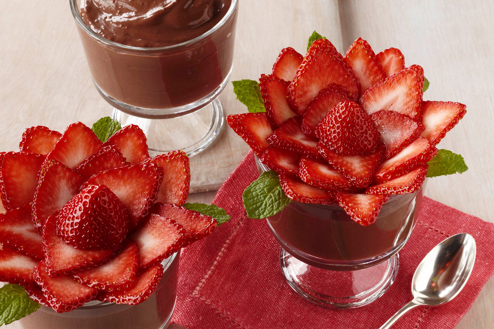Dark Chocolate Pudding with Strawberry Rose | Driscoll's