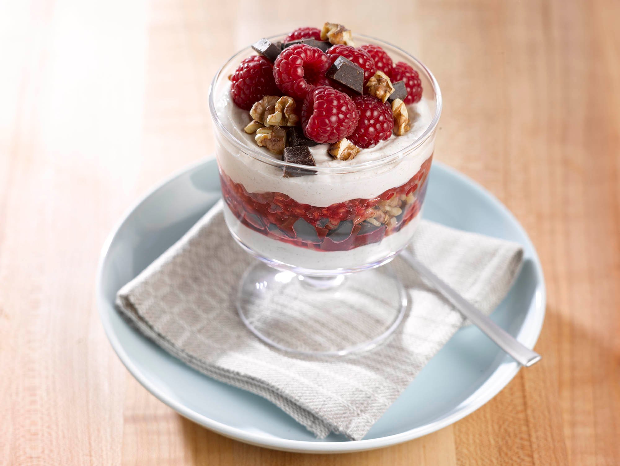 Raspberry Yogurt Parfait with Dark Chocolate | Driscoll’s