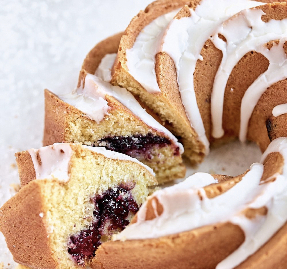 Blackberry orange vanilla pound cake