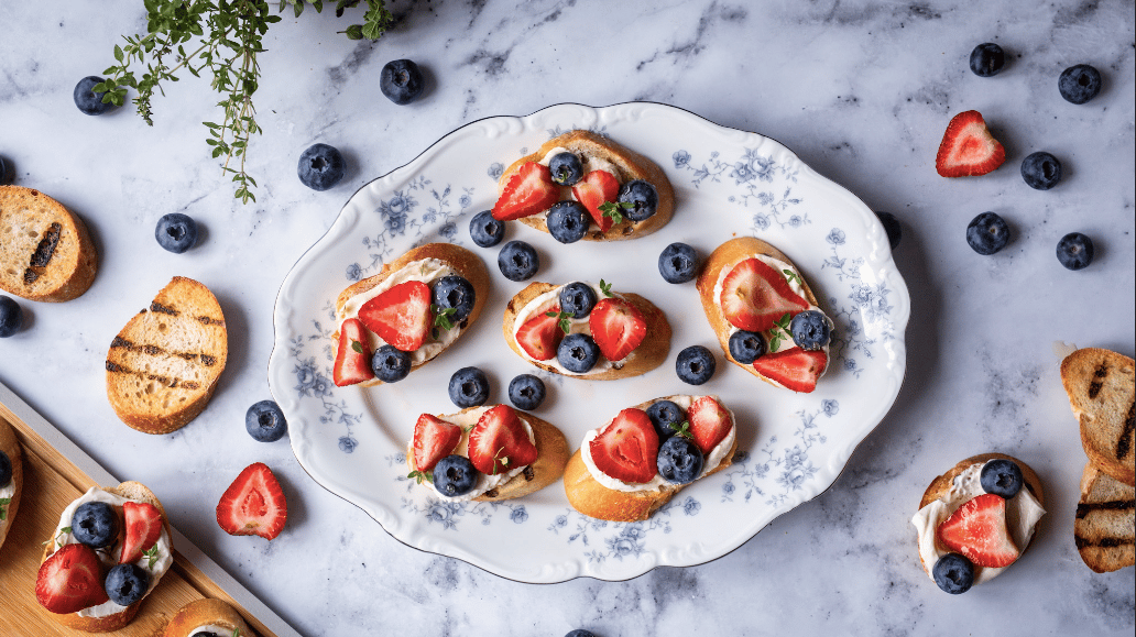 Whipped Goat Cheese Crostini with Mixed Berries | Driscoll’s