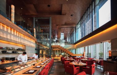 entrance to Zuma Japanese restaurant at The Gate Village adjacent the DIFC  in Dubai United Arab Emirates Stock Photo - Alamy