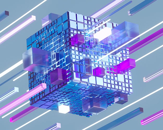 abstract cube depicting data and reimagining