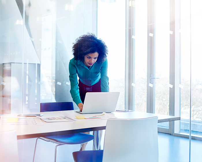 woman using a laptop