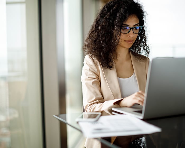 woman working at computer