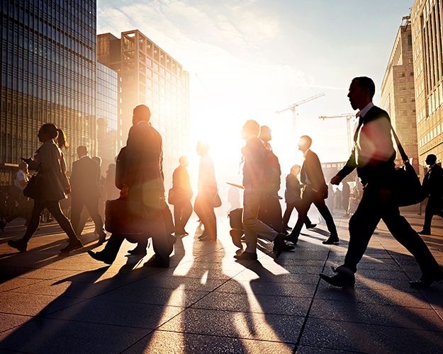 people walking down street