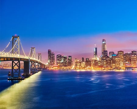 San Francisco Skyline at Sunset California USA