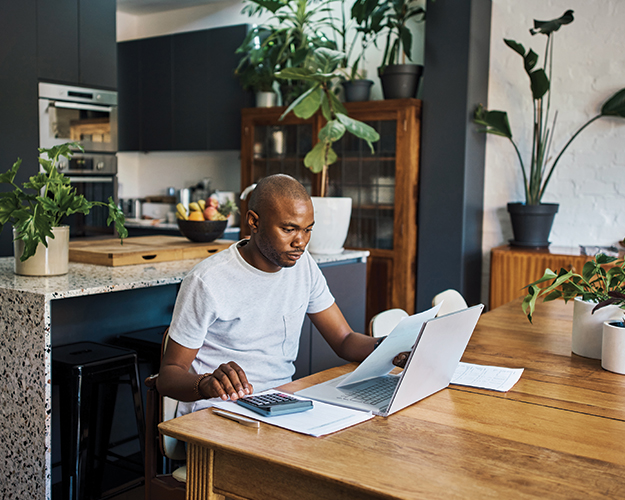 man working on laptop