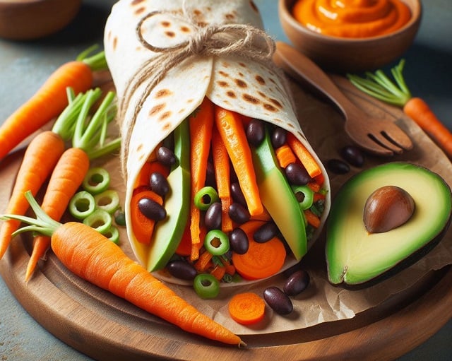 A carrot burrito image generated by Bing Copilot DALL-E 3