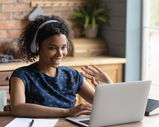 woman presenting virtually