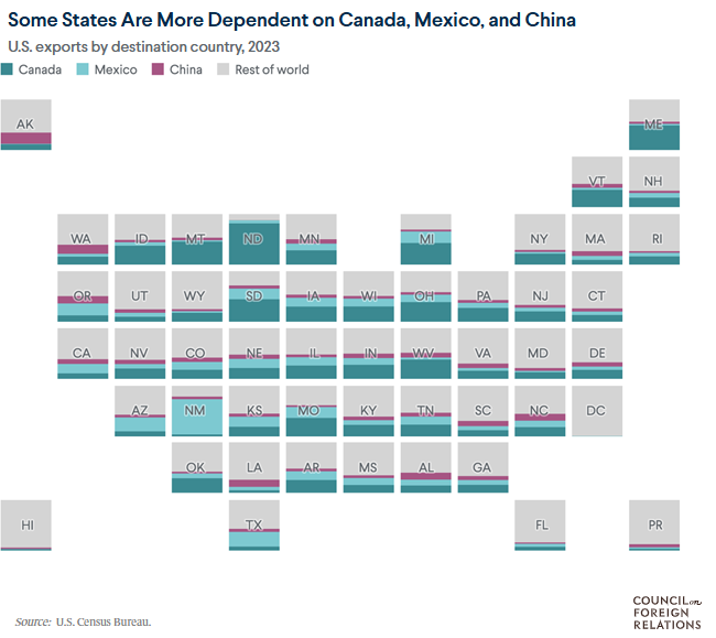 Council on Foreign Relations US map of trading relationships