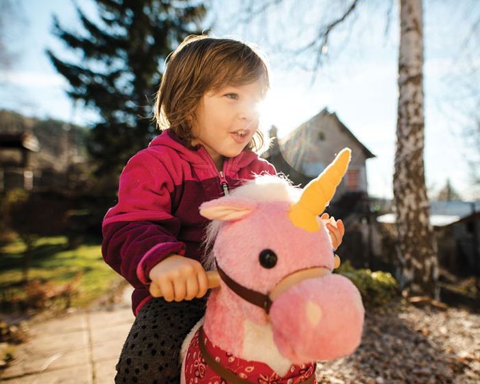 Child on a unicorn