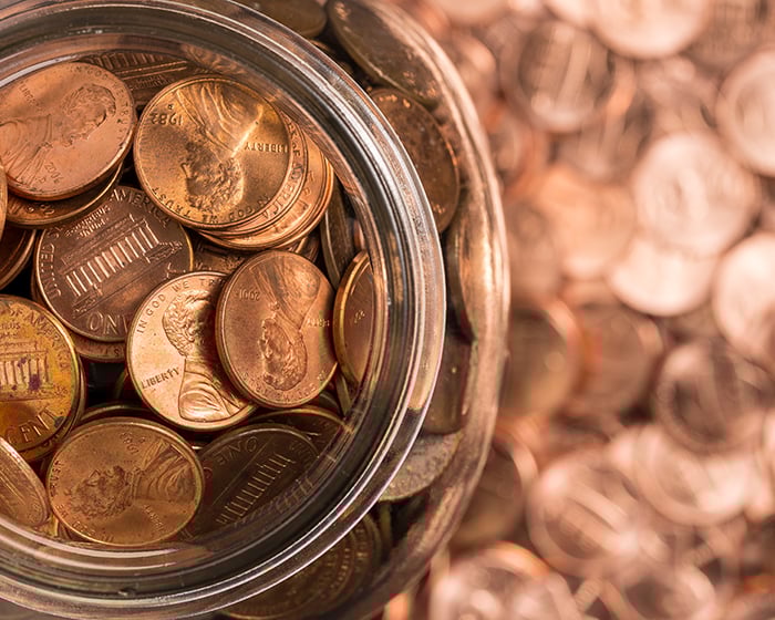 Pennies in a jar