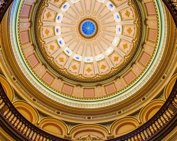 abstract view of the inside of a rotunda