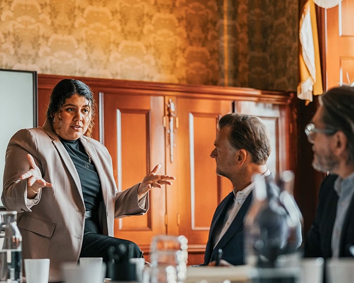 woman talking in meeting