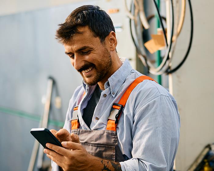 Man looking at phone