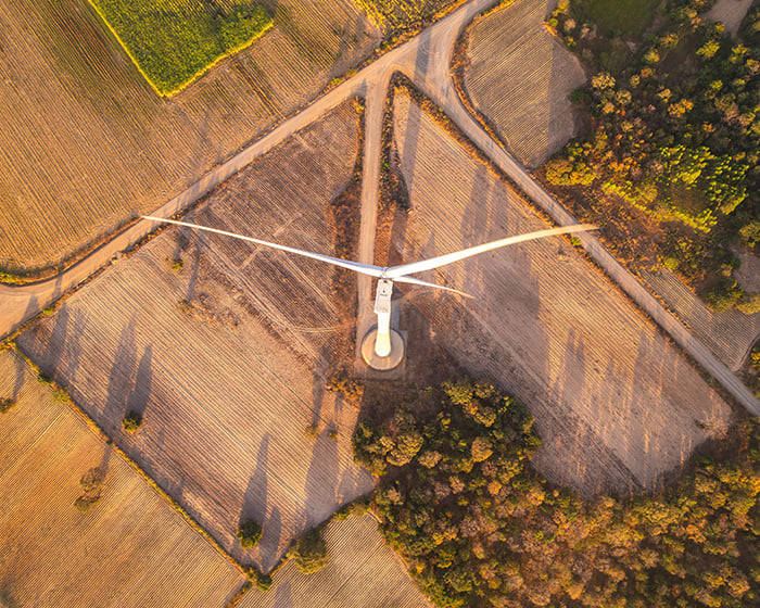 wind turbine in field