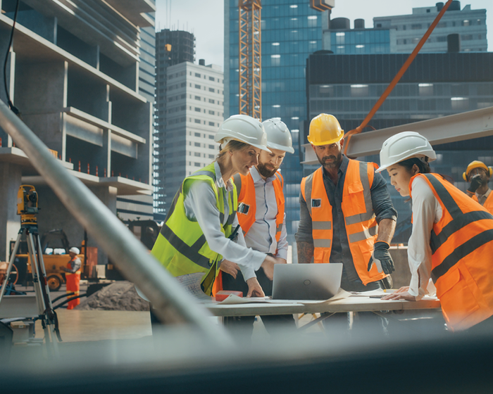 employees working on construction site