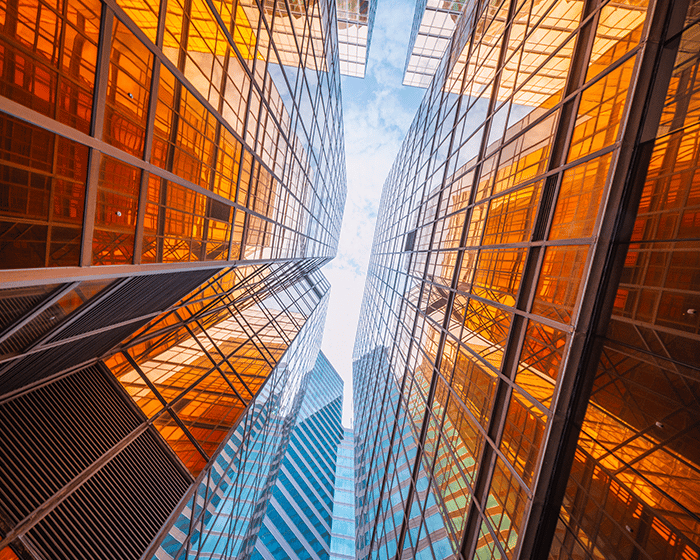 orange and blue building
