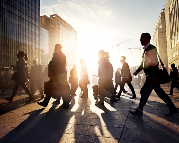 people walking down the street