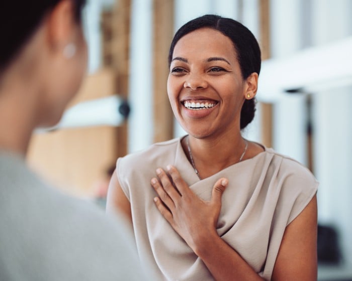 woman smiling
