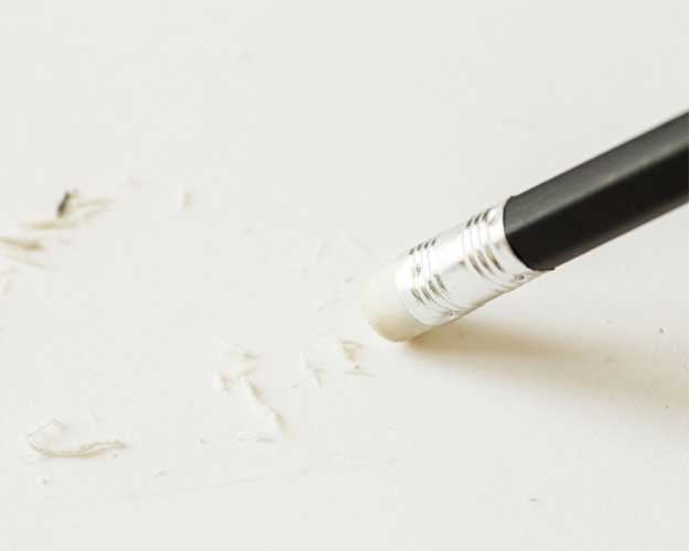 Close up of a pencil eraser