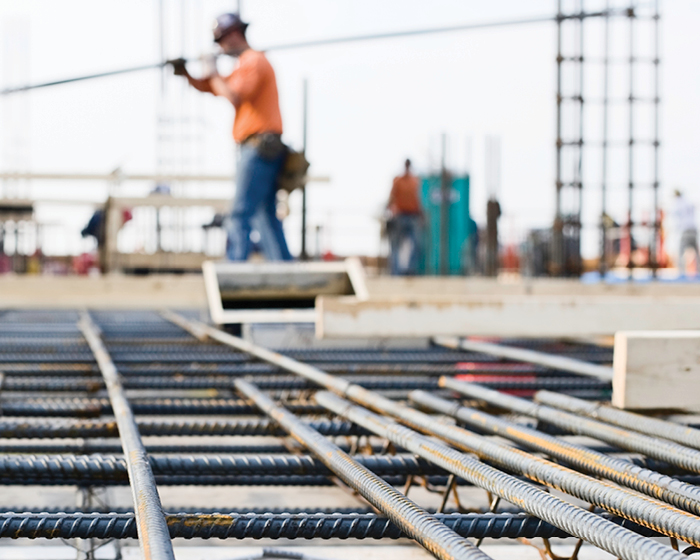 construction worker and rebar