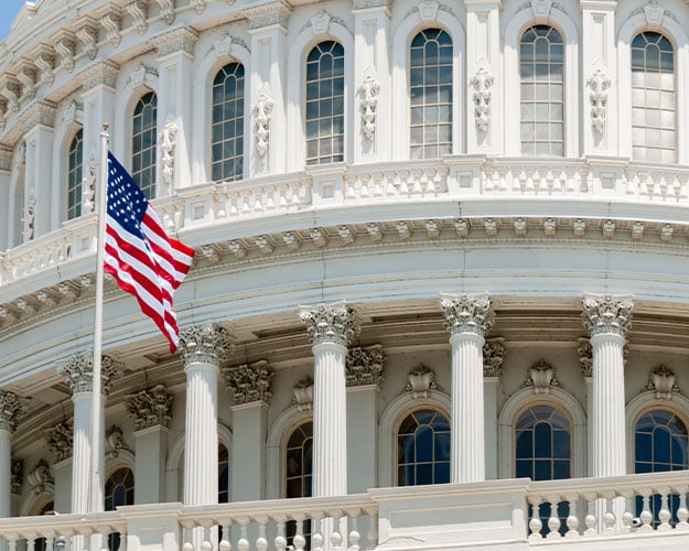 zoomed in capitol building