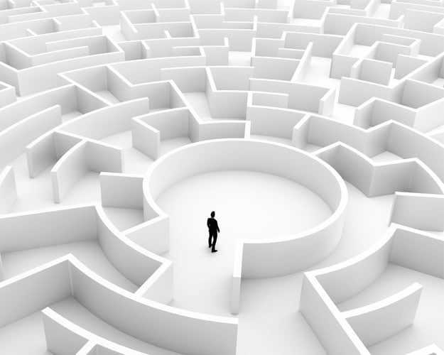 Man lost in a maze
