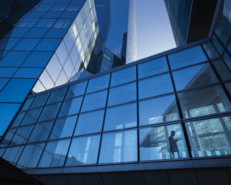 glass buildings in city