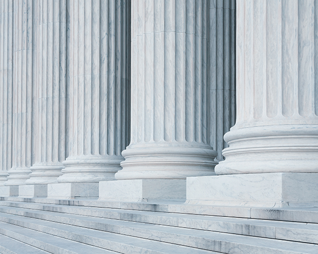 columns or pillars in front of government building