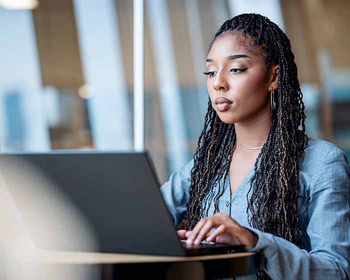 woman using  laptop computer