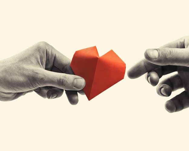 Concept of love, giving gifts, donorship